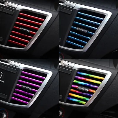 10x Colorful Car Accessories Air Conditioner Air Outlet Decoration Stripe Cover • $7.30