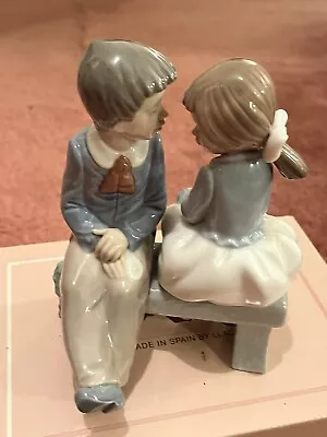 NAO By Lladro Figure “First Love” #1136 - Boy And Girl On Bench • £18.99