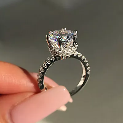 $2.54 • Buy Gorgeous Cubic Zircon Ring Women 925 Silver Anniversary Jewelry Sz 6-10