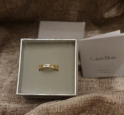 Calvin Klein ETERNITY Ring Yellow Gold Colour Size P • £35