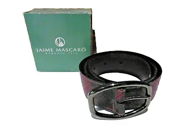 Jaime Mascaro Belt 30''purple Snake Print Leather Size 75 / 30 In Box  No (66/1) • £20