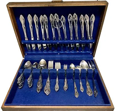 79 Piece Stainless Flatware & Serving Pieces With Case Monogrammed “H” • $59.95