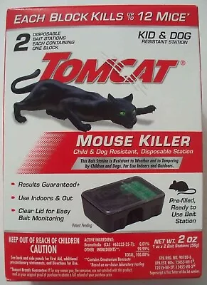 Tomcat Mouse Killer - 2 Pre-Filled Disposable Bait Stations - Combo Ship • $4