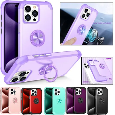 For IPhone 15 14 13 12 Pro Max 8 7 Plus 11 XR XS Case Magnetic Rotate Ring Cover • $13.59