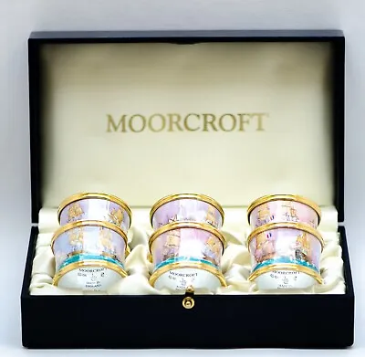 Moorcroft Enamels Set 6 Trafalgar Napkin Rings - Ltd Edition 4/25 • $1858.81