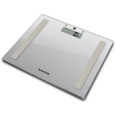 Salter Compact Glass Body Analyser Bathroom Scales - Silver • £16.99