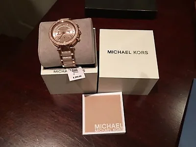 $139.95 • Buy   MICHAEL KORS Parker Rose Gold-tone Crystal Chronograph Women's Watch W/Tag