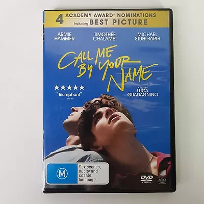 Call Me By Your Name DVD Drama Film 4 Academy Nominations Chalamet Hammer PAL 4 • $24.95