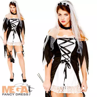 Sexy Ghost Bride Ladies Fancy Dress Halloween Scary Spooky Adults Costume Outfit • £9.99