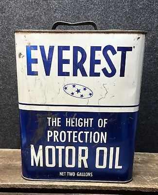 Vtg 1950s 60s Everest Motor Oil 2 Gallon Oil Can Cutler Packing Lansing Michigan • $60