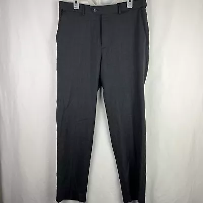 Men's Croft & Barrow Pants Size 32 X 30 Grey Classic Fit Straight Leg Polyester • $14.99