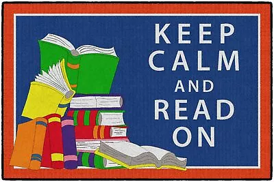 Flagship Carpets - Keep Calm & Read On Area Rug For Children's Classroom Kid... • $155.48