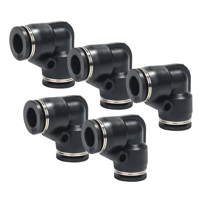 Push To Connect Air Fittings Tube 3/8  Od Elbow Air Line Union Push Pack Of 5 • $10.99