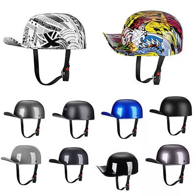 Dot Retro Vintage Motorcycle Helmet Baseball Cap Helmet Scooter Moped Jet Helmet • $40.99