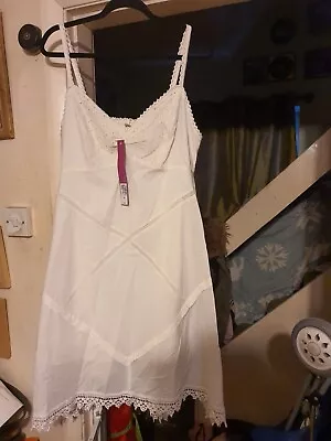 Brand New M&S Limited Collection Cream Stevie Cotton Dress Lined Size 16 (A1) • £9.99