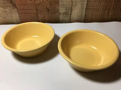 Vintage La Solana Stoneware Set Of 2 Cereal Bowls Yellow 6  Rare • $20