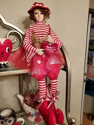 Cynthia Rowley Large Valentine’s Day Elf Shelf Sitter Doll 26  Not Mark Roberts • $39.95