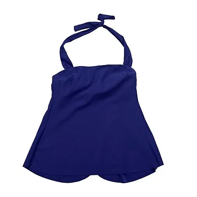 MagicSuit By Miraclesuit Blue Underwire Tankini Top Size 4 Halter Swimwear Swim • $19.99
