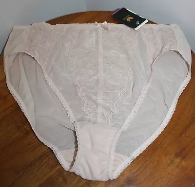 Wacoal Retro Chic Hi-cut Brief Embroidered Lace Rose Dust Size 7-l & 9-xxl • $18.99