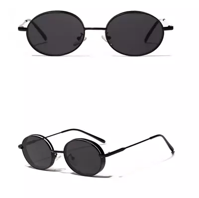 PEEKABOO Retro Vintage Oval Steampunk Sunglasses Mens Womens - OZ STOCK! • $29