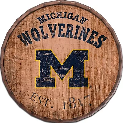 Michigan Wolverines Sign Barrel Top Established Weathered Sign 24  In Diameter • $83.99