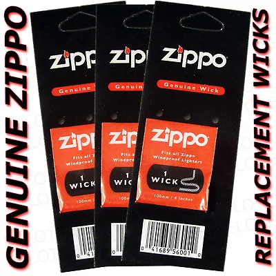 Genuine Zippo ACCESSORIES Wick 3 Pack Wicks MADE IN USA • $8.20