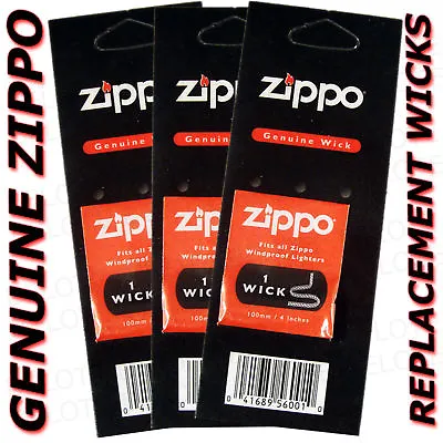 Genuine Zippo Replacement Wick 3 Pack Wicks 2425 MADE IN USA FREE SHIPPING NEW • $8.20