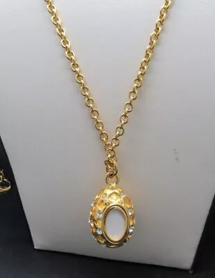 Joan Rivers Swarvoski Crystal Picture Photo Faberge Egg Necklace Rare New • $37.99