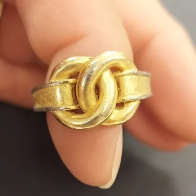 Trifari Knot Ring Vintage Textured Gold Tone Jewelry  • $14.99