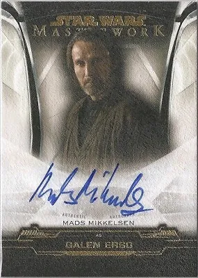 2019 Star Wars Masterwork - Mads Mikkelsen AUTOGRAPH CARD - 3/25- Hannibal Bond • $229.99