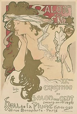 Original Vintage Salon Des Cent 1896 Poster By Alphonse Mucha • $20000