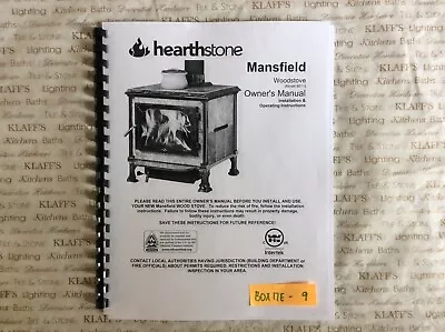 Hearthstone Mansfield 8011  Wood Stove Operation Owners  Parts Manual  • $12.95