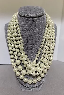 J Crew Multi Strand Faux Pearl Bead Necklace 18-20  • $10