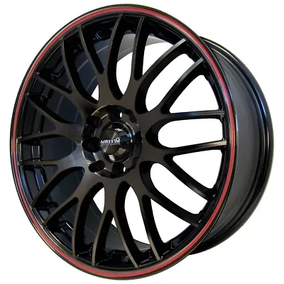 MAXXIM Maze Rim 17X7 4X100/4X108 Offset 40 Black/Red Stripe (Quantity Of 1) • $173.16