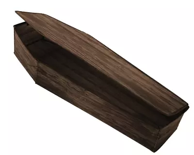 $49.95 • Buy Halloween Brown 60  Wood-Look Coffin RIP Graveyard Prop W/ Lid Seasonal Visions
