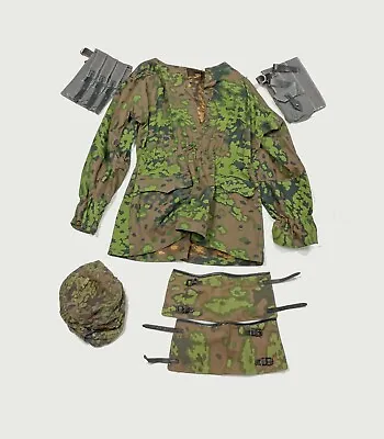 WWII GERMAN WAFFEN OAK CAMO SMOCK MP 40 AMMO POUCHES GAITERS And HELMET COVER • $124.99