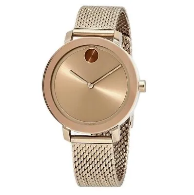 Movado Bold Women's $695 Evolution Rose Gold Blush Dial Swiss Watch 3600654 • $307.99