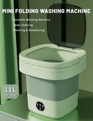 Portable Mini Washing Machine 11L Foldable Suitable For Small Items Green • $88.95