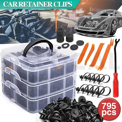 795PCS Car Body Trim Clips Retainer Bumper Auto Panel Push Plastic Fastener Kit • $18.99