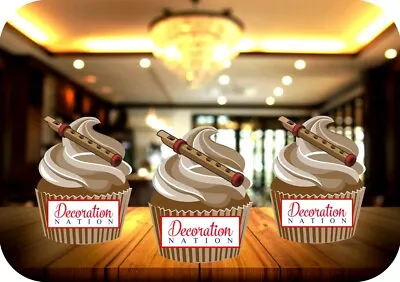 £2.85 • Buy Musical Recorder 12 Edible STANDUP Cake Toppers Decoration Birthday Music Notes 