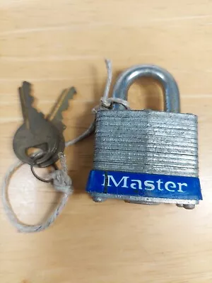 Vintage Master Lock Padlock #3 With 2 Working Keys #3387 • $5.99