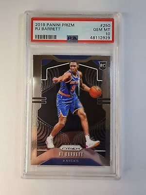 PSA 10 2019-20 RJ Barrett Panini Prizm New York Knicks Rookie #250 • $30