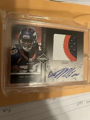 Extremely Rare 2011 PANINI LIMITED #58 VON MILLER RPA AUTO JERSEY PRIME /25 • $84.99