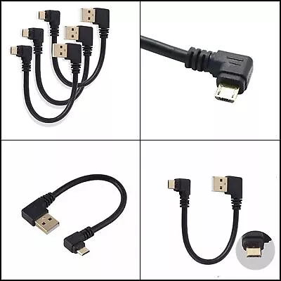 3-Pack Right Angle Micro USB Charger Cables - Short Length For Phones & Tablets! • $10.99