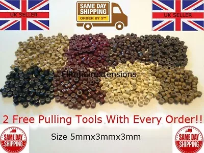 1000 PCS 5mm Silicone Lined Micro Rings/Stick Tip Plus 2 Free Pulling Tools!! • £17.99