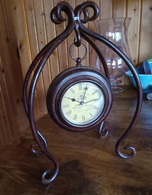 VINTAGE-  CHATEAU JOULLIAN FRERES CLOCK - Quartz- Iron Scroll Hanging Frame • $9.45