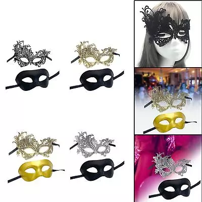 2 Pieces Masquerade Mask Lace Eye Mask Fancy Dress Party Mask Mardi Gras Mask • £7.15