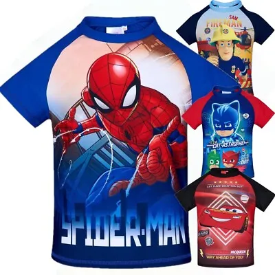 £8.99 • Buy Boys Kids Children Swim Shirt Top Swimming T-shirt With UV Protection Age 2 - 6