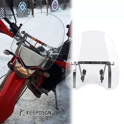 18 X16  Clear Windshield Windscreen Adjustbale For Kawasaki KLX 250 Vulcan 650 • $69.51