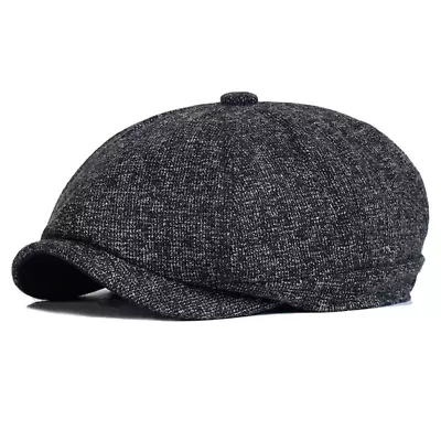 Peaky Blinders Hat Newsboy Flat Cap Tweed Wool Baker Boy Gatsby Adjustable • $13.75